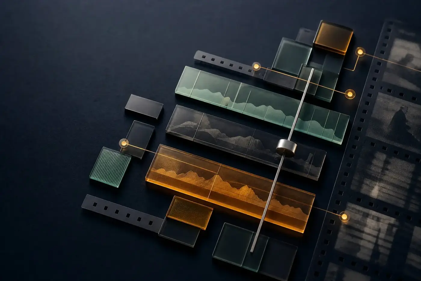 AI video editing tools arranged on a production timeline